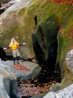 The Badger at the lower end of the slot canyon 
