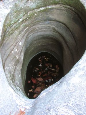 One of many potholes 
