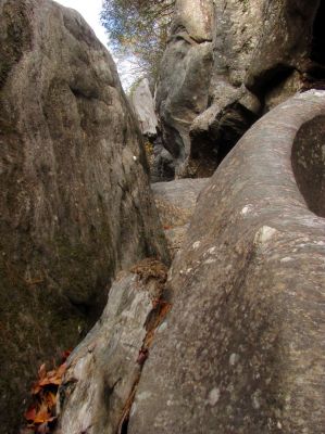 making my way to the top of the blockage rock 
