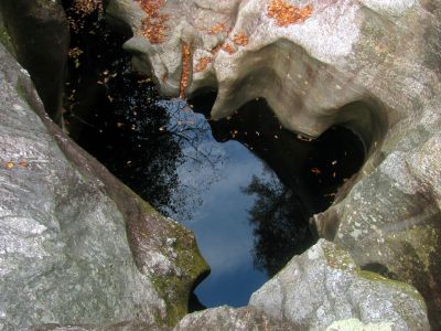 Finally, the view off the top of the blockage rock ! Looking down at the lower end of the slot canyon where we were earlier 
