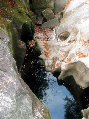 Finally, the view off the top of the blockage rock ! Looking down at the lower end of the slot canyon where we were earlier 
