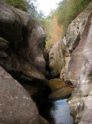Looking back thru through the slot 
