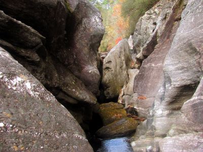 Looking back thru through the slot 
