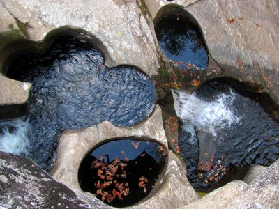 RAT Drone view looking down on Granny`s Kitchen falls 
