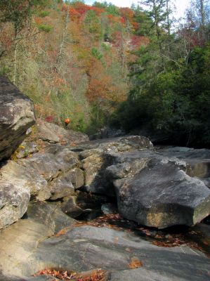 Badger looks small as the gorge gets large again 
