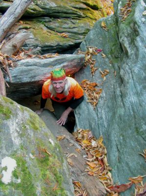 The Badger makes a cameo as he emerges from the tight crack 1 
