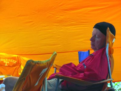 Nothing like a lil nap after a good meal at Brown Gap ! 
