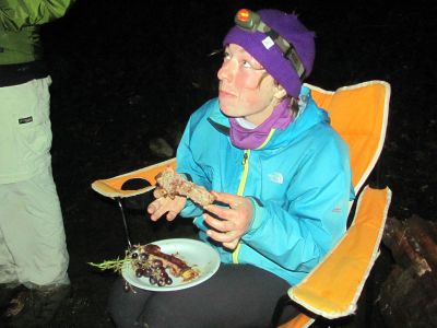 We had three that came night hiking in Sat night on their way to hot springs, for a 30+ mile day. We gave them some leftover beef ribs which made their night !! Also they tanked up on drinks, snacks, fruits, girl scout cookies to go etc etc etc etc 
