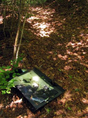 flat screen tv someone discarded
