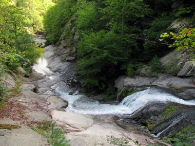 Nice waterfalls beside trail on the Gragg Prong Creek
