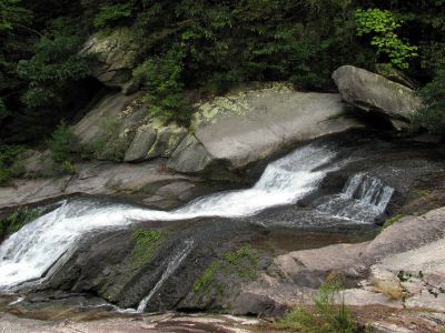 Nice waterfalls beside trail on the Gragg Prong Creek
