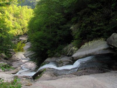 Nice waterfalls beside trail on the Gragg Prong Creek
