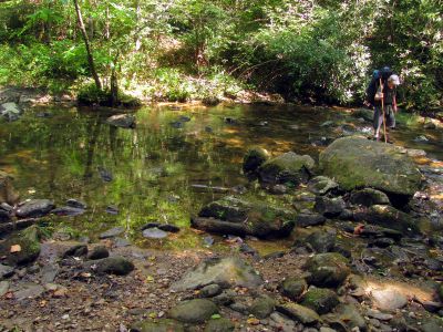 crossing N. Harper Creek 
