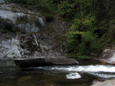 Harper Creek and the awesome cascades just behind our campsite
