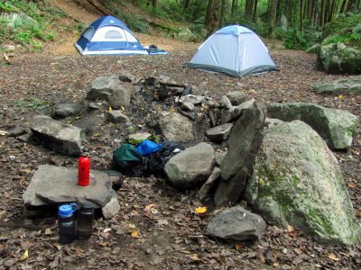 campsite below Harper Falls

