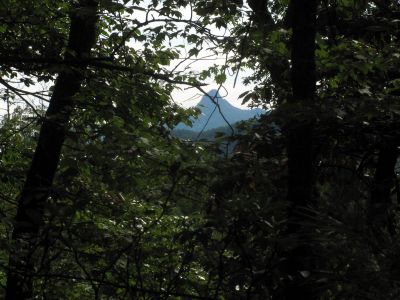 Zoomed view of Table Rock I could see off to our left as we started down towards Upper Creek
