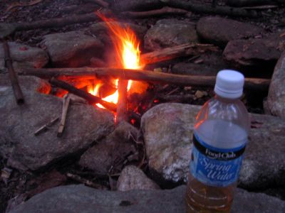 Fire beside Upper Creek on night 5
