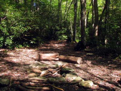 Our campsite beside Upper Creek after packing up on the morning of day 6
