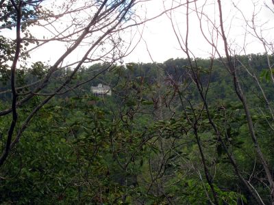 House built on side of mountain in Upper Creek Acres that we could see from the road.
