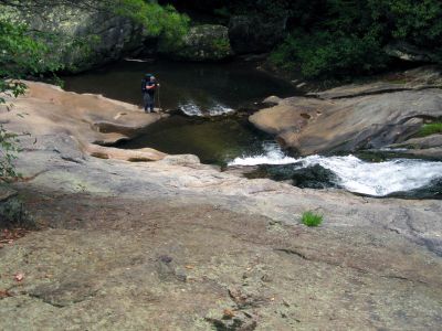 RAT taking pics of some waterfalls and cascades along Gragg Prong Creek on day 2
