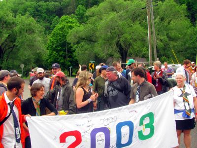 Class of 2003 getting ready to hike in the parade

