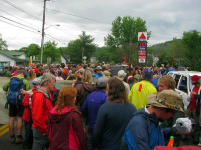 Hikers lining up for the parade
