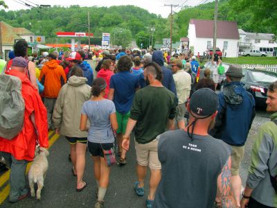 Hiking in the parade
