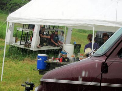 Pouring rain on Sunday
