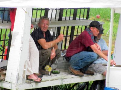 Fish and a few others take refuge from the rains
