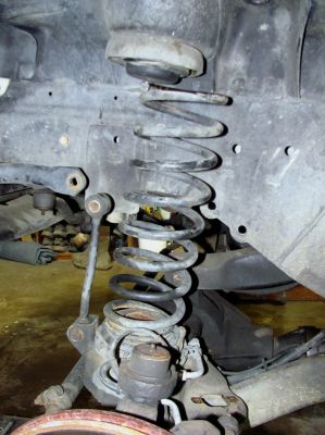 removing the front coil springs 
