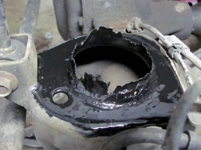 Painted with POR (since this one on driver side is so bad, I will install a coil spring retainer just for piece of mind) 
