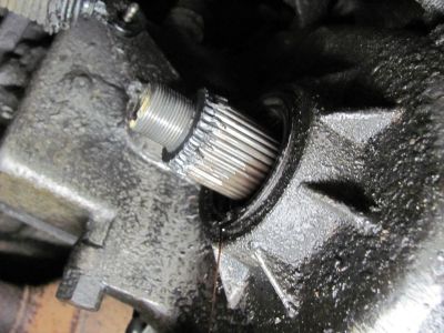 front yoke of transfer case with yoke and oil seal removed 
