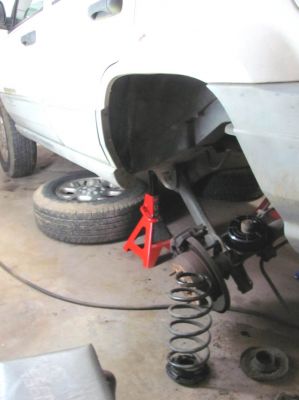 Here is how much room I was able to get on the first side by jacking the other side up so far, 
