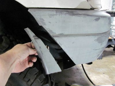 secondly I trimmed  a bit off the back edge of the side of it. I did end up taking a wee bit more than pictured here. 
