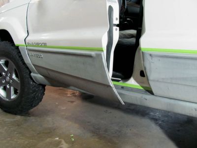 Taping it up to paint the trim black 
