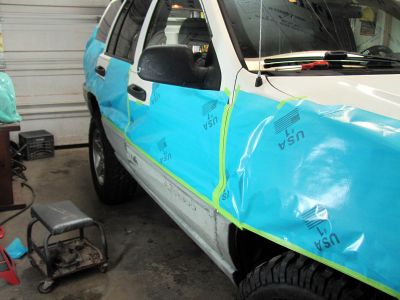 Taping it up to paint the trim black 
