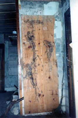 Lost Cove
door art of climbers climbing to lost cove on old house in Lost Cove  (taken in late 80`s)
