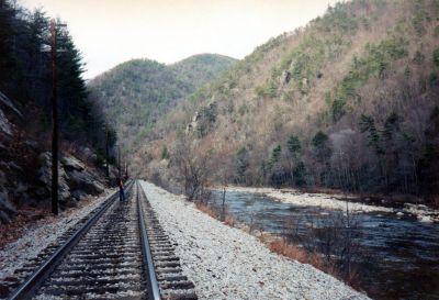 Lost Cove
Tracks along Nolichucky River leading away from Lost Cove  (taken in late 80`s)

