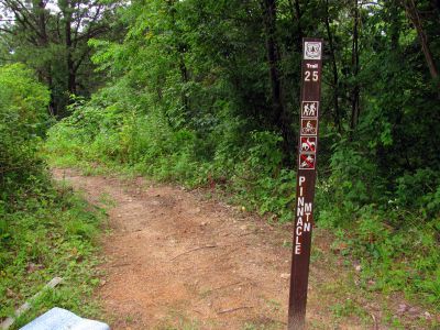 Trail sign at tower
