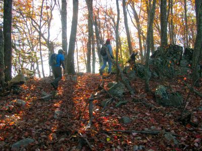 Tyler, Larry and John reaching the ridge line ahead of me

