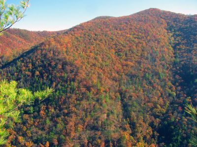 Cliff view looking towards part of Big Pond Mtn 
