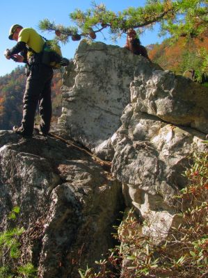 John and Larry on the cliff tops 
