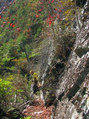 John enjoying his time on the very narrow ledge 
