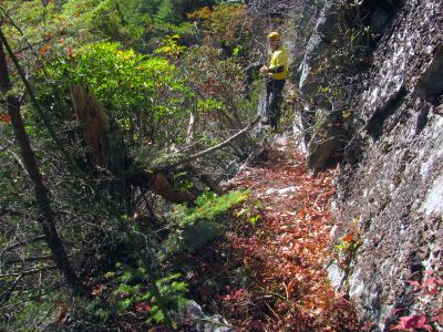 John enjoying his time on the very narrow ledge 
