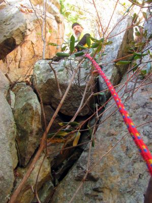 John finishes and pauses to get some pics of me as I come up the last section of the climb. 

