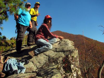 Partial 3/4 shot of us on top of the Rhino Cliffs (Photo by Tyler 'Little RAT'  Tarpley) 
