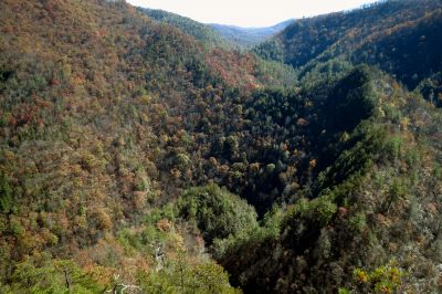 View of the gorge (taken with my larger camera) The prominent knob is Potato Top 
