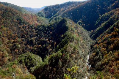 View of the gorge (taken with my larger camera) The prominent knob is Potato Top 
