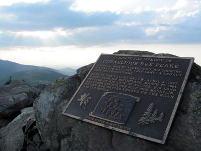 Plaque on Grassy Ridge summit
taken 7-11-2010

