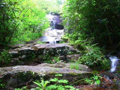 Feeder Falls at base of Huntfish Falls (92 feet high) Photo by Dave Aldridge 6-7-2012
